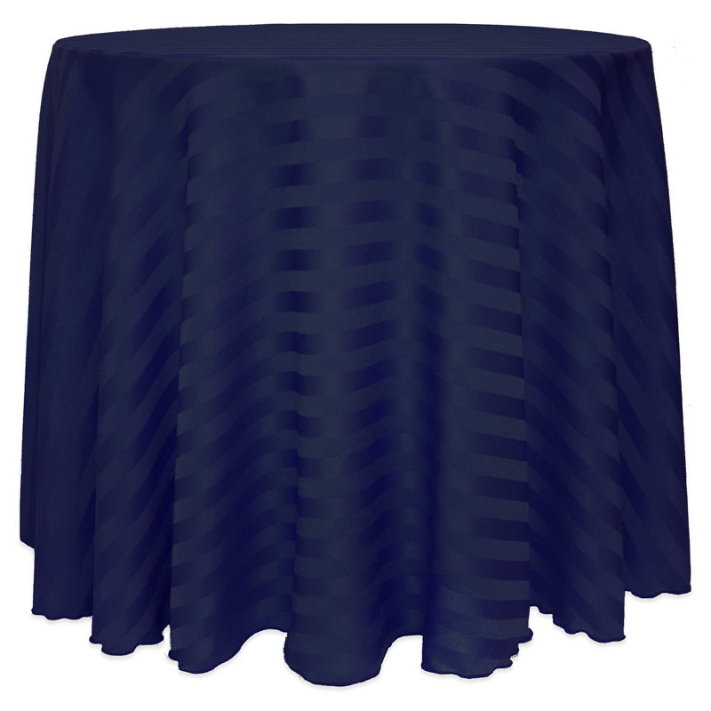 Ultimate Textile Satin Stripe Rectangular Tablecloth, Wedgewood, 1, 120" x 120"