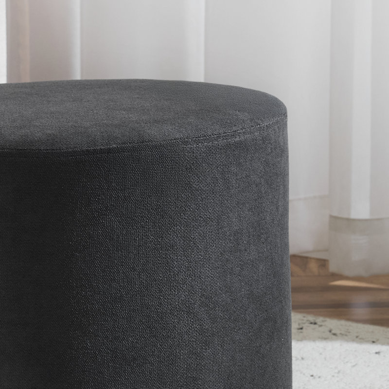 Upholstered Pouf 17.7"x17.7"x13.8", Gray Terry Cloth