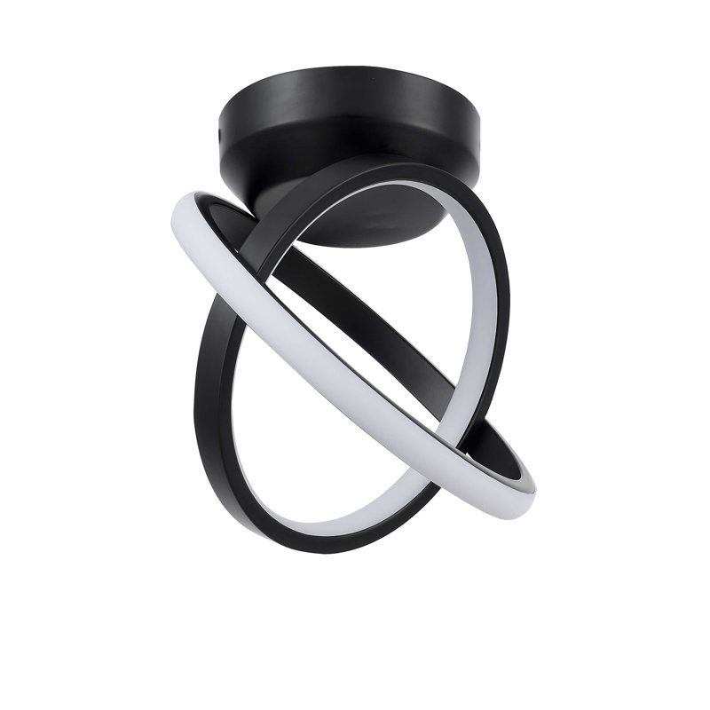 Plafonnier semi-encastré en silicone Faheemah, Noir mat