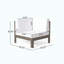 Ensemble modulaire d'extérieur en bois avec coussins, blanc