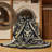 Machine Washable Fillmore Templar Cross Symbol Classic Damask Rug in Black – Black Binding-786611322