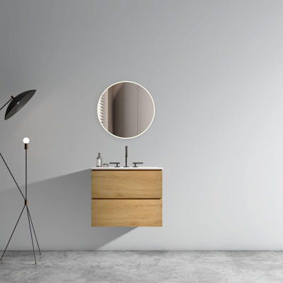 Meuble-lavabo mural 24 po avec lavabo en céramique