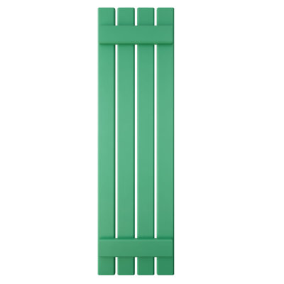 15 1/2"W x 60"H Americraft Four Board (2 Batten) Exterior Real Wood Spaced Board-n-Batten Shutters (Per Pair), Burnt Toffee