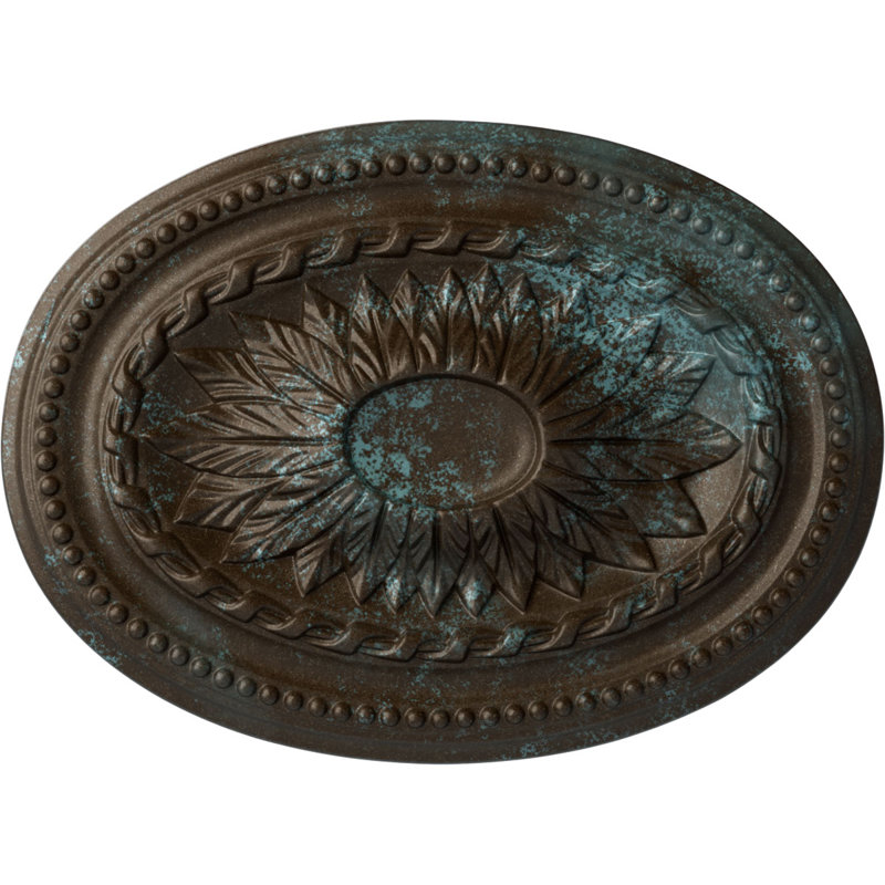 Endurathane Spring Leaf Ceiling Medallion, 19 7/8"OD x 3 5/8"ID x 1 1/4"P (Fits Canopies up to 5 5/8")Hand-Painted Witch Hazel Finish
