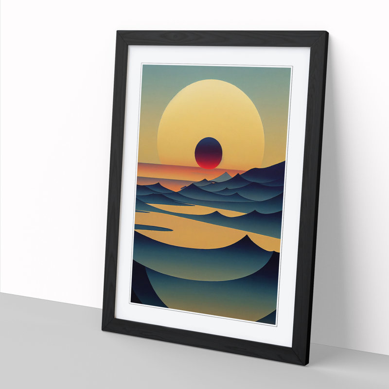 Sunrise Divisionism - Picture Frame Print, 46cm H x 25cm W x 2cm D, Walnut