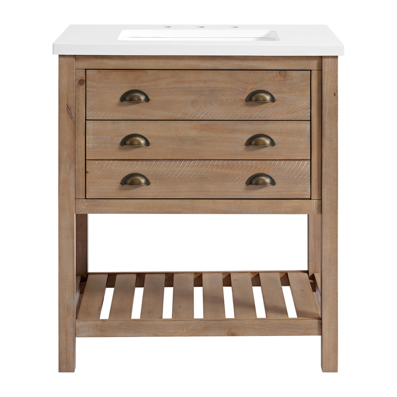 Grigg 31'' Free Standing Single Bathroom Vanity with Cultured Marble Top