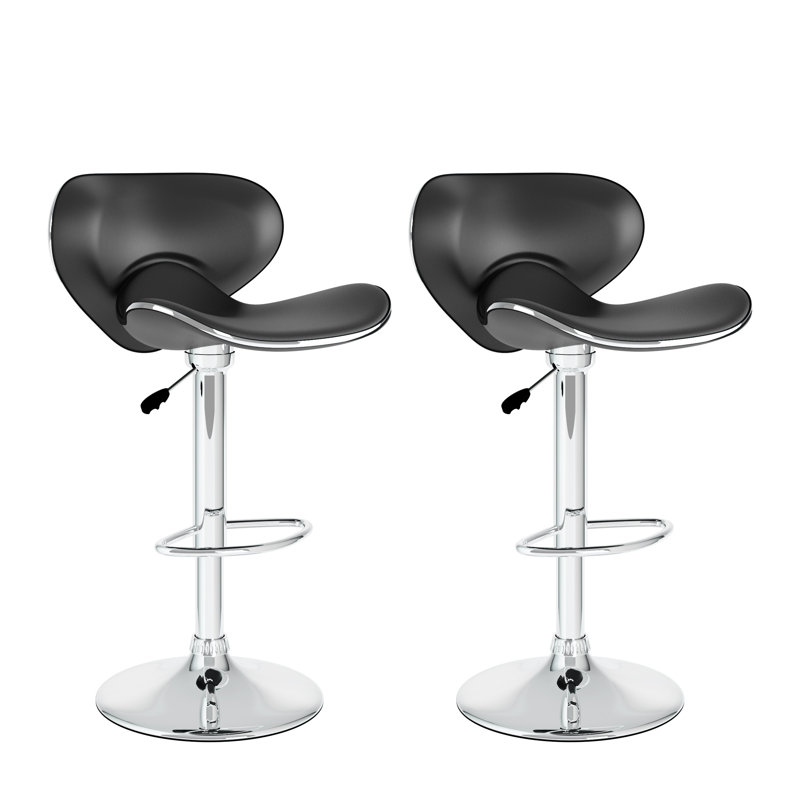 Tabouret de bar pivotant à hauteur réglable Abdusbasiyr, Noir