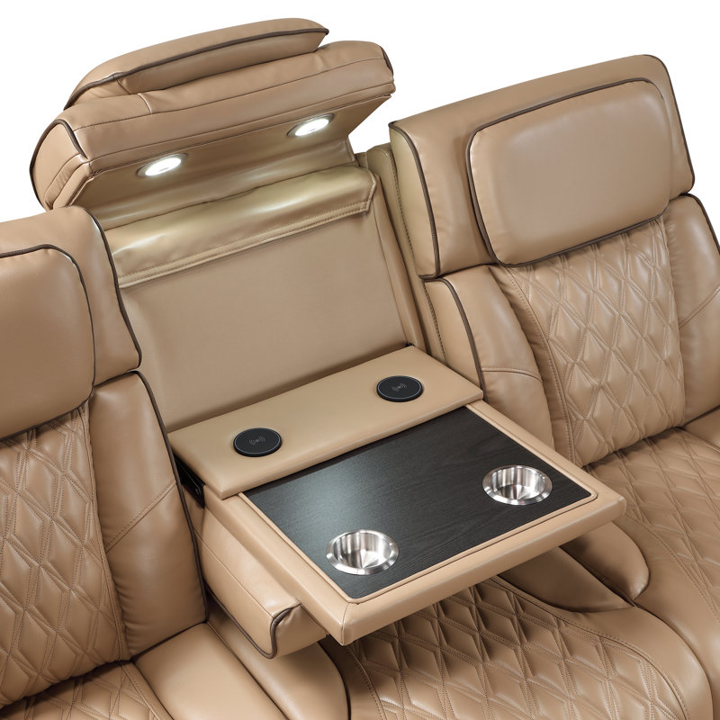 Canapé Nostrand Fortuner, 41.5'' H x 85.5'' W x 40.5'' D, Caramel