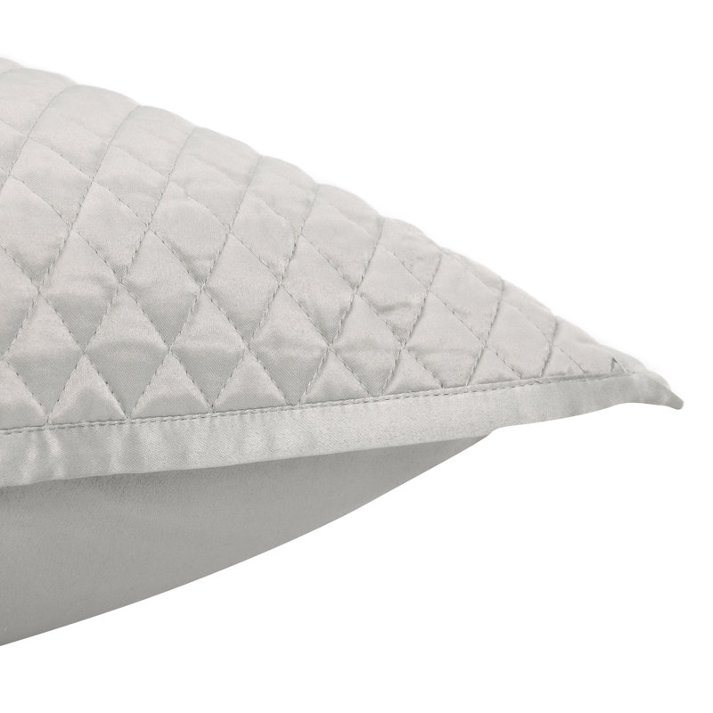 Taie décorative en satin de coton Winthrop, Européen, Gris argenté