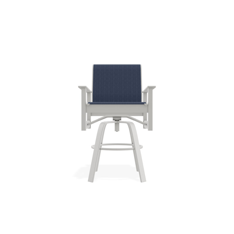 Fauteuil pivotant à hauteur de barre en polymère de qualité marine Leeward Sling, Neige, Mavi
