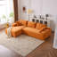 108 po x 68 po pour 4 personnes, velours côtelé orange, salon modulaire, minimaliste, sans assemblage, performance durable en velours côtelé 4, nuage modulaire profond, pièce, siège