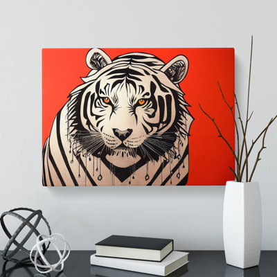 Modern Tiger Abstract - Wrapped Canvas