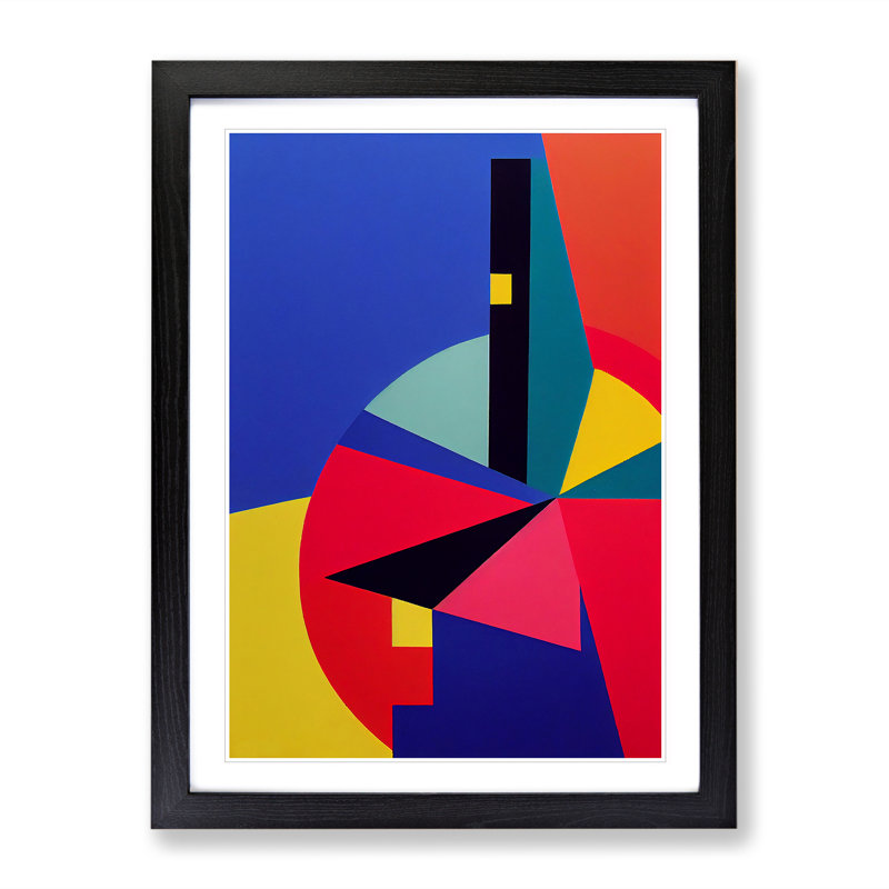 Colourful Abstract - Single Picture Frame Print, 64cm H x 46cm W x 2cm D, Black