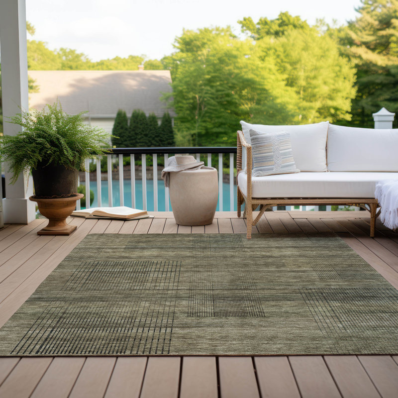 Tapis intérieur / extérieur Malchow avec envers antidérapant, Rectangle de 10 pi x 14 pi
