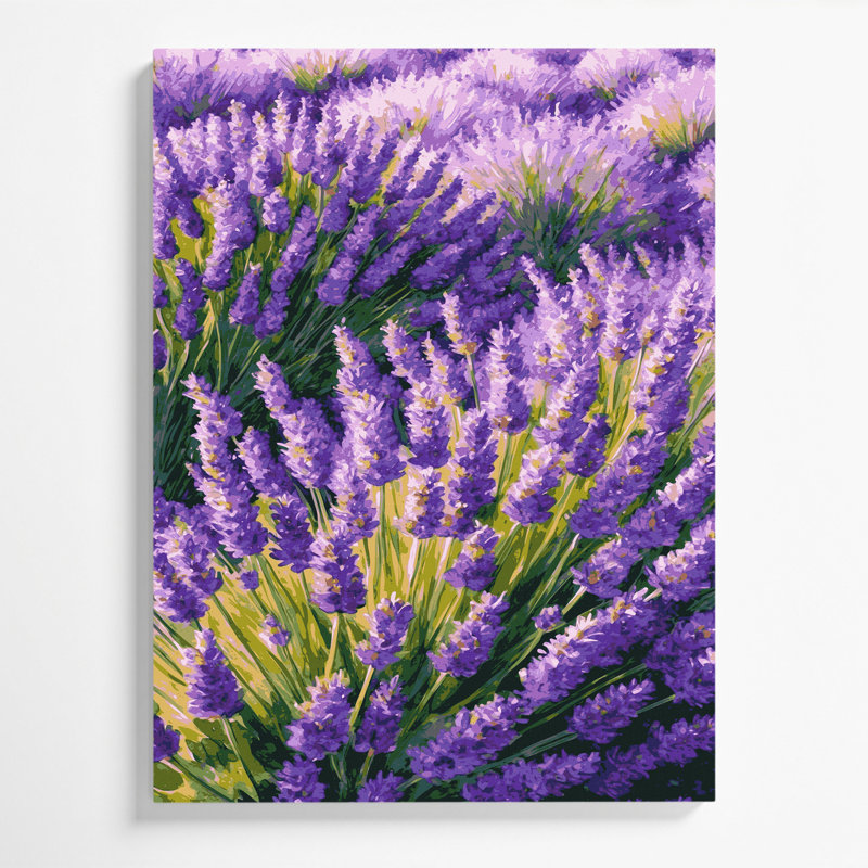 "Watercolor Botanical" 13, art mural sur toile mauve, H 12 po x l 18 po