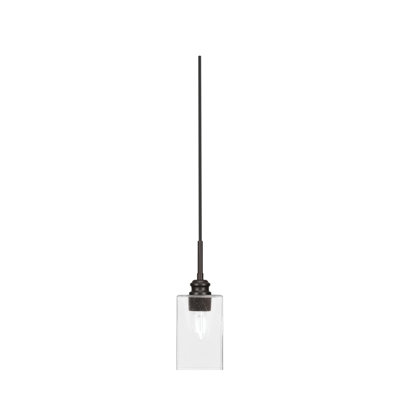 Edge Cord Mini Pendant Shown With 4" Square Clear Bubble Glass