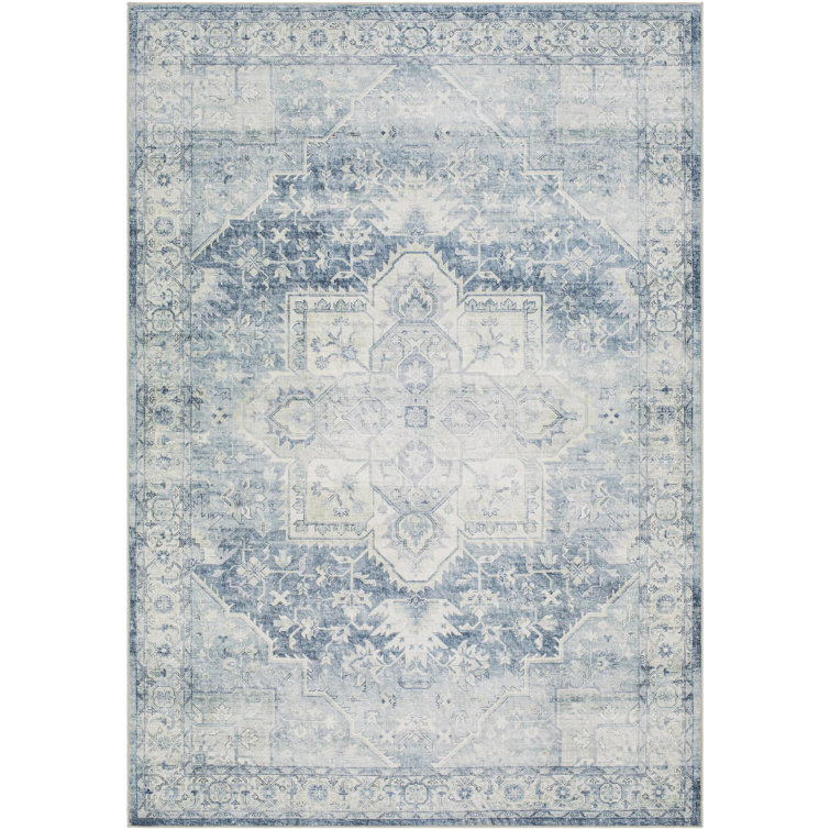Lympsham Light Grey/Light Silver Machine Washable Area Rug