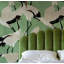 Green Herons Chinoiserie Wallpaper White