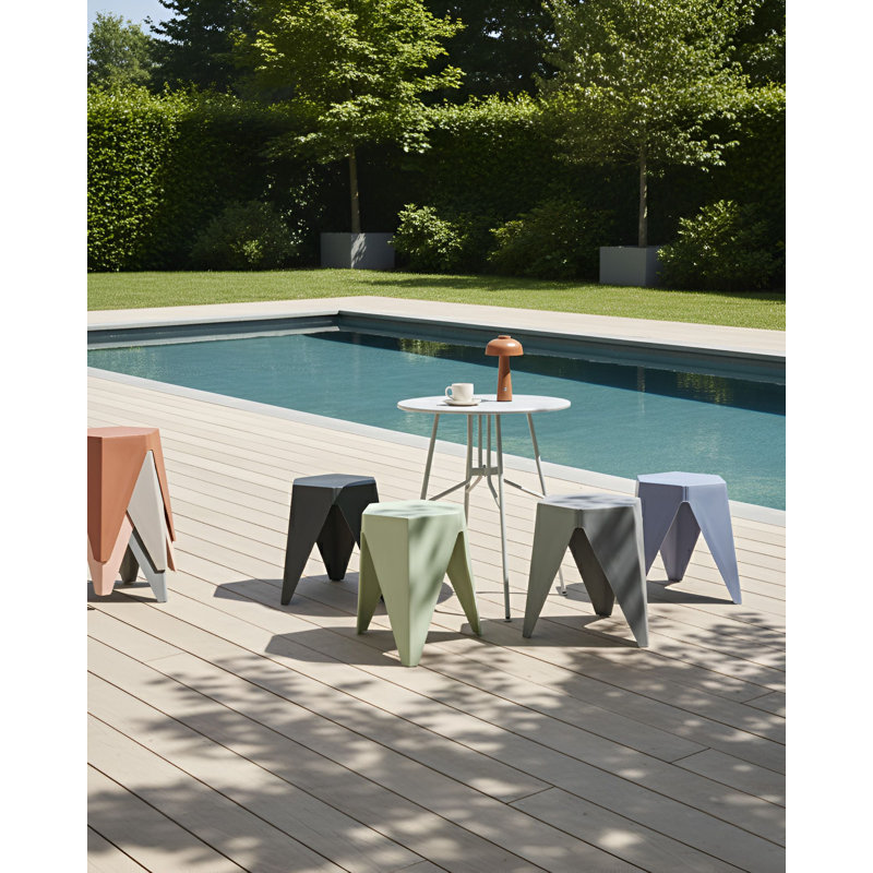 Accent Stool, Green/Grey/Blue