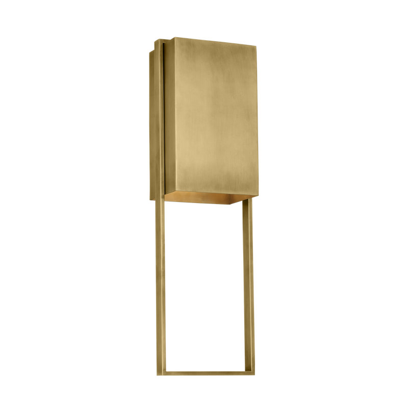 Alude LED Outdoor Sconce, 24" H x 7.2" W x 4.8" D, Hand-Rubbed Antique Brass