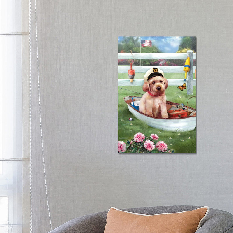 Capitaine du navire par Giordano Studios - peinture sur toile tendue, H 26 po x l 18 po x 1,5 po