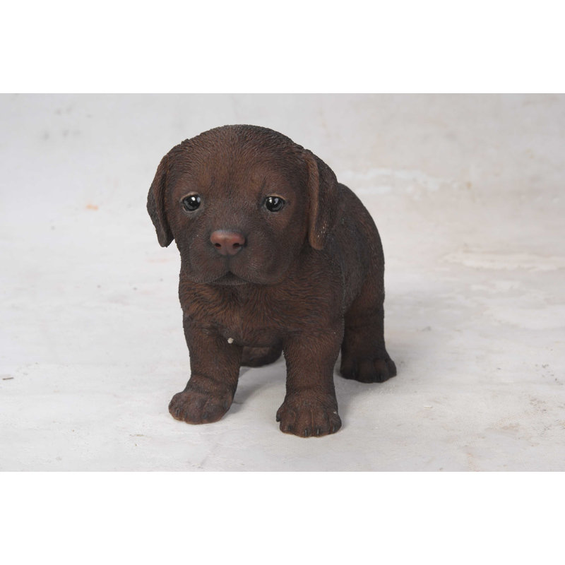 Statue chiot labrador debout, Brun