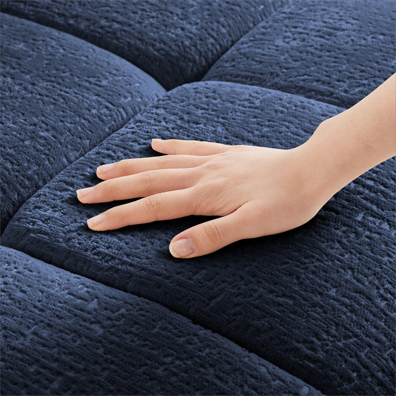 33 canapés en chenille bleue - Repose-pieds, Bleu