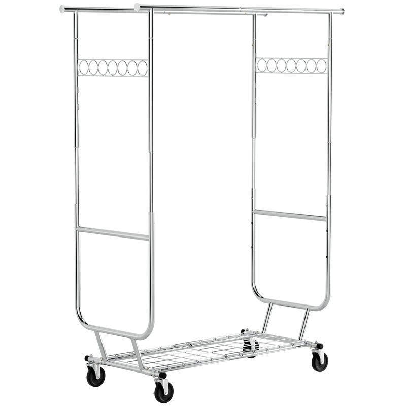 Adjustable Rolling Clothing Rack