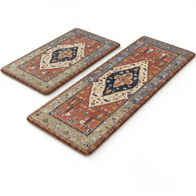Ensemble de 2 tapis de cuisine rembourrés imperméables et antidérapants