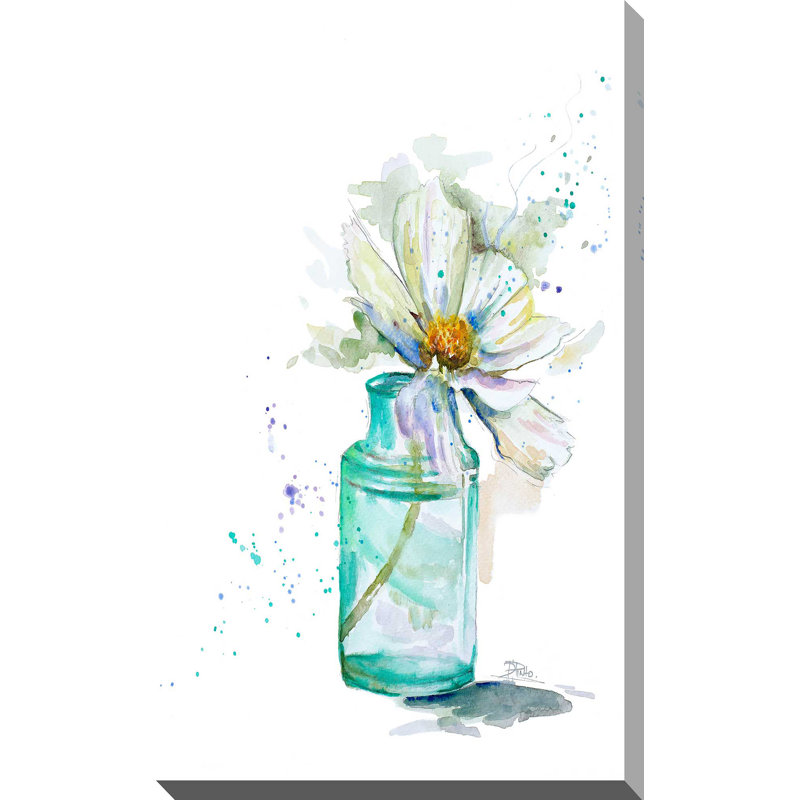 «Fresh Little Flower III», reproduction de peinture à l'aquarelle, H 30 po x l 18 po x P 1 po, Toile tendue