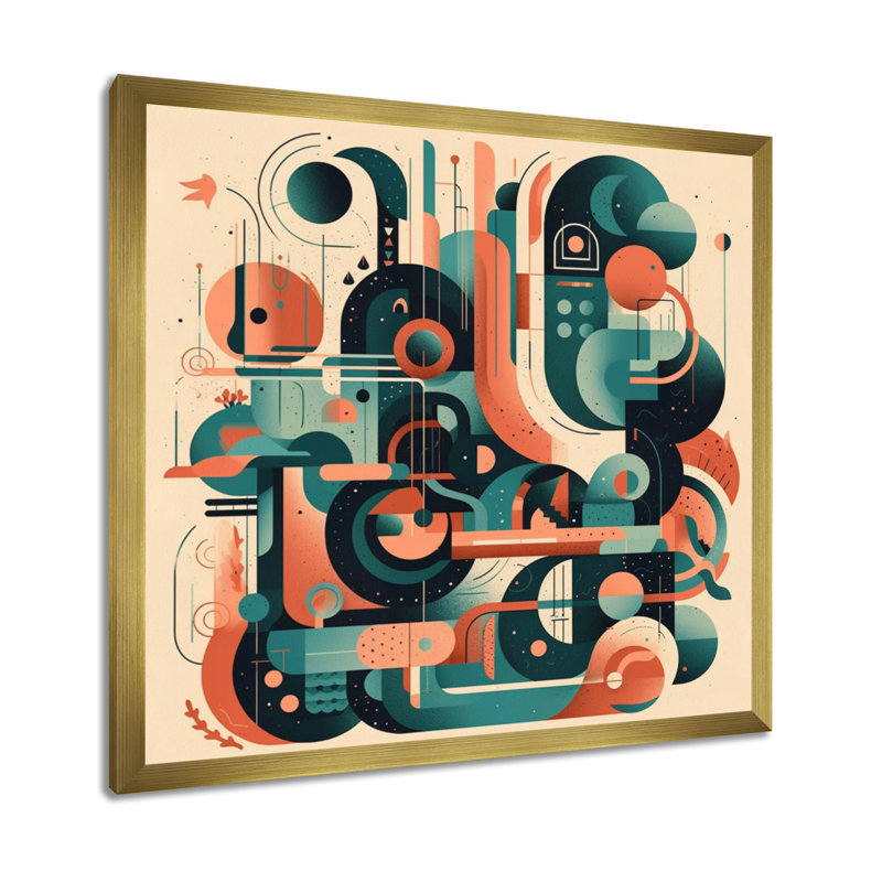 «Colors of Progress II», reproduction sur toile, H 16 po x l 16 po x P 1 po, Cadre flottant doré