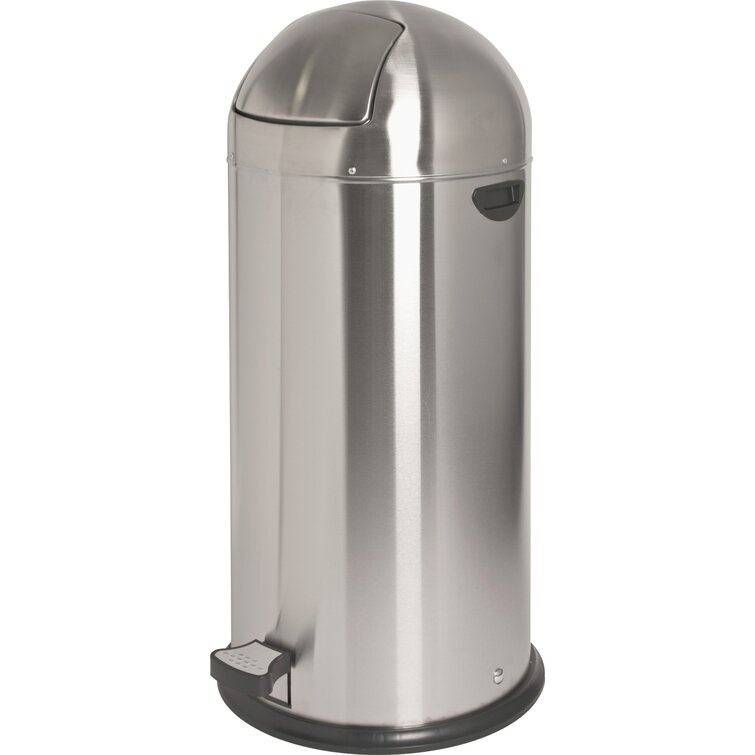 Witt Stainless Steel Square Swing Top Trash Can, 36 Gallon