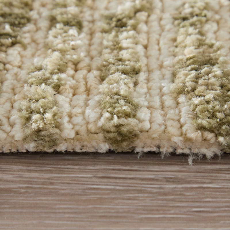 Gunderson Modern Abstract Green Area Rug, Rectangle 3'6" x 5'6"