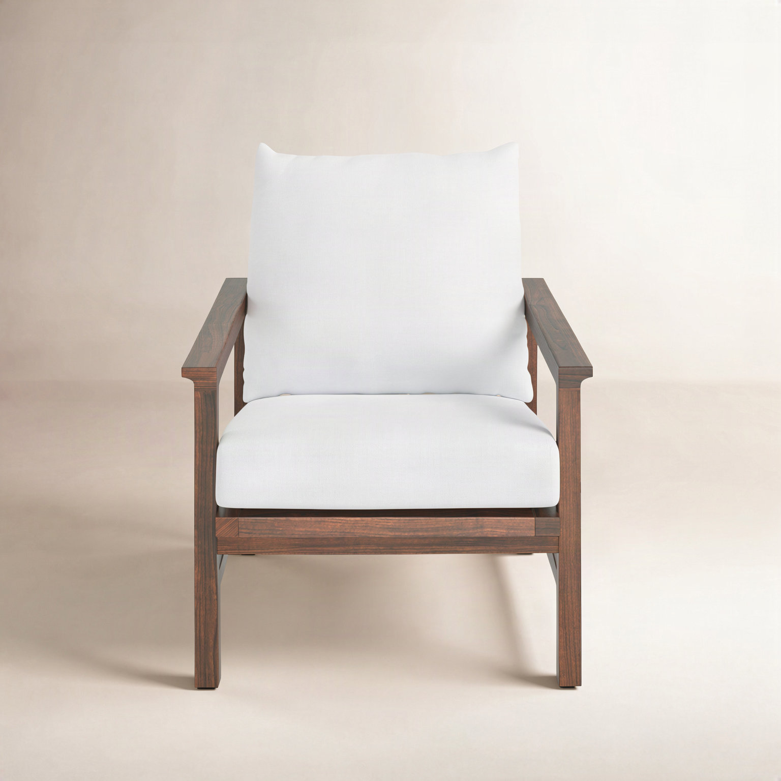 Kelle Linen Armchair, Walnut/Natural