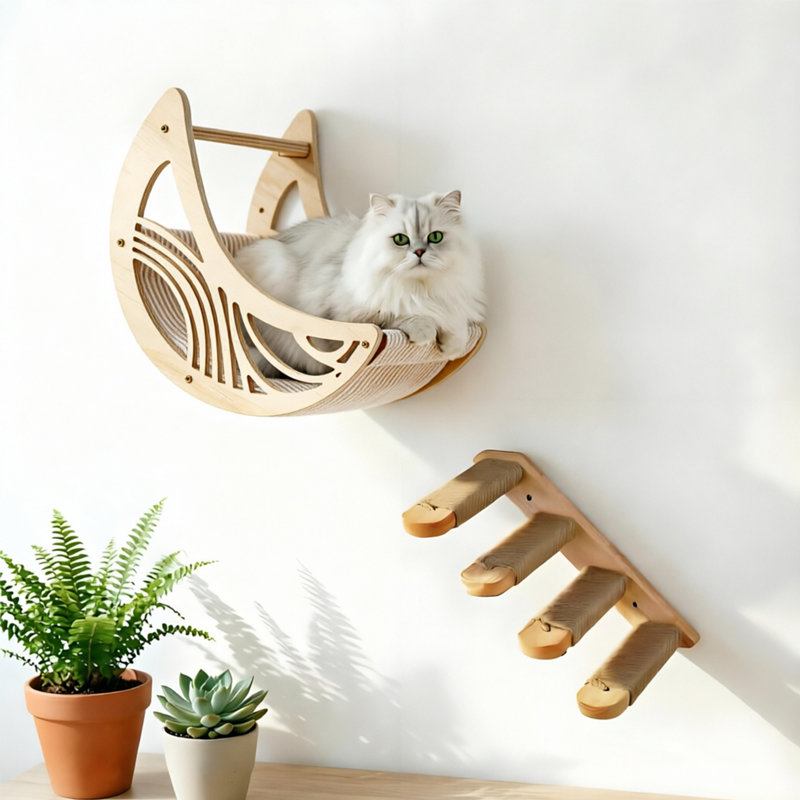 Cat Wall Climbing Shelves Hammock Set