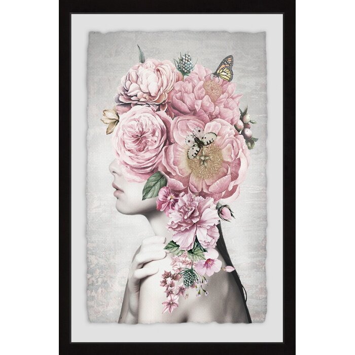 Wrought Studio 'Floral Hair' Framed Graphic Art Print & Reviews | Wayfair