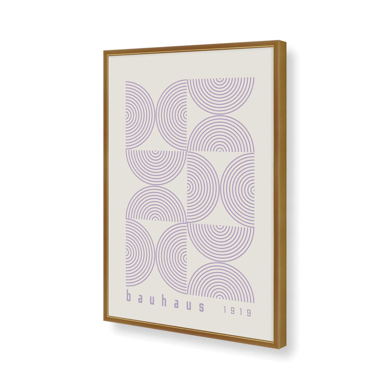 Mauve Bauhaus, affiche de composition I, H 21,25 po x l 17,25 po x P 1,25 po, Or poli