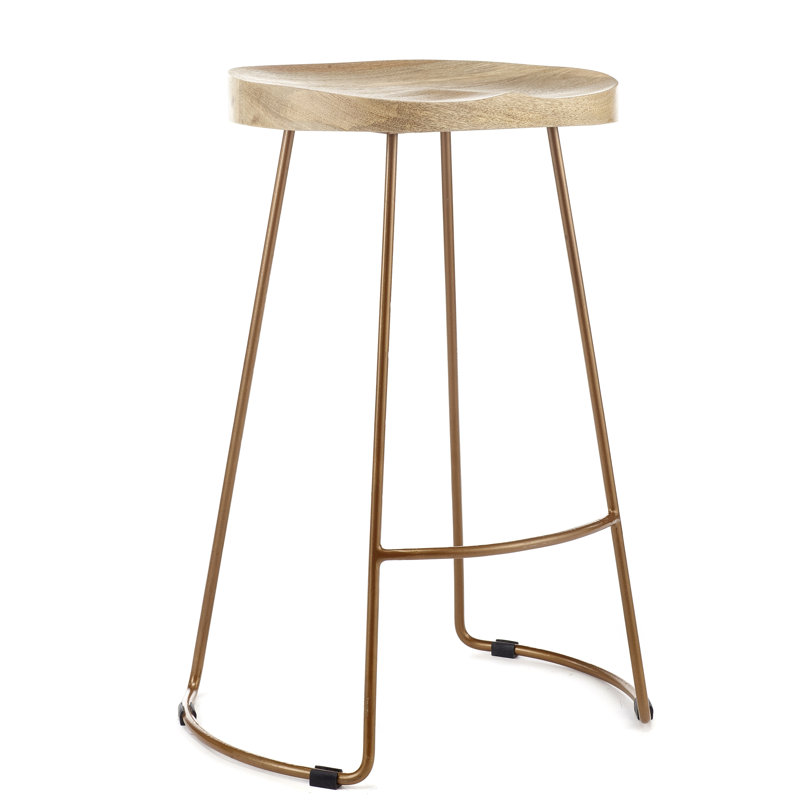 Atalaya Counter Stool with Metal Frame, Brass