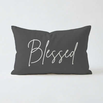 Blessed Pillow 16"x12" Charcoal