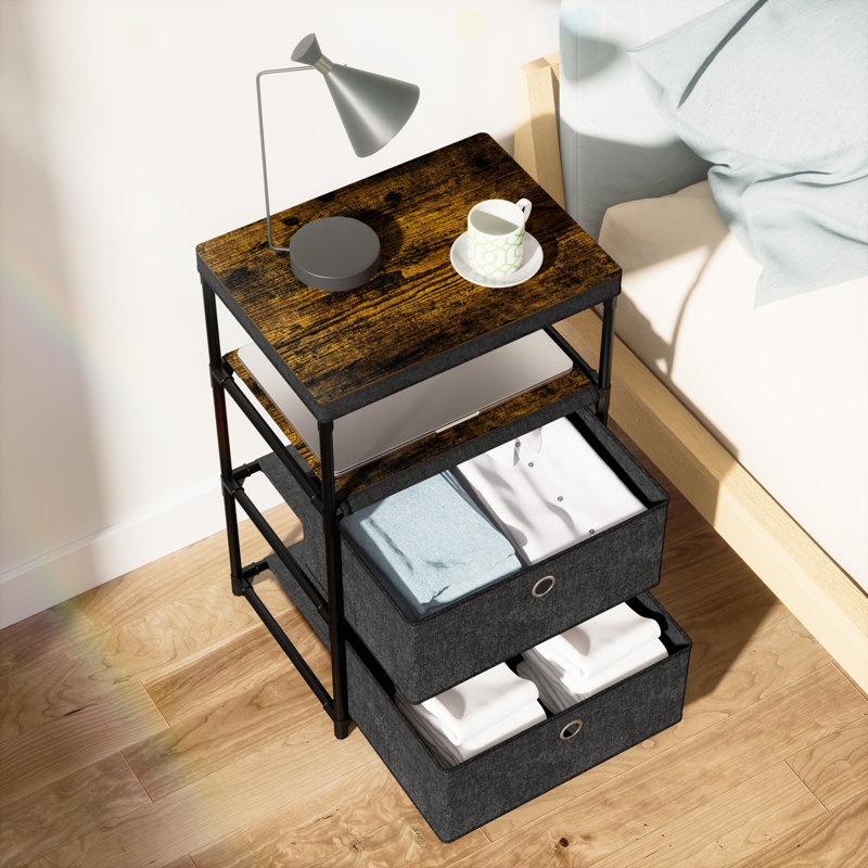Table de chevet avec tablette ouverte
