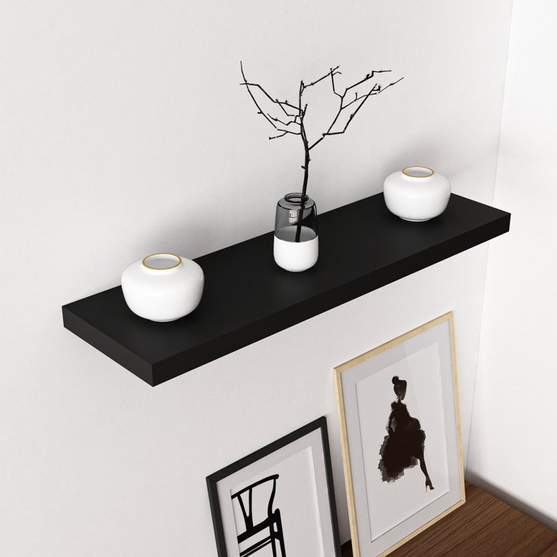 Himmelmann Floating Shelf, 1.5" H x 31.5" W x 9.1" D, Oak/White