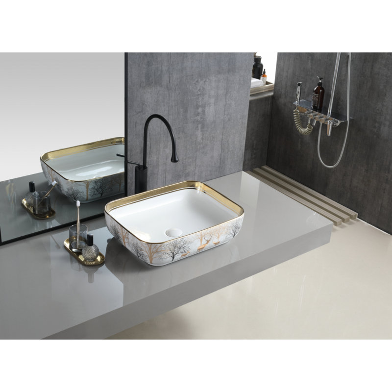 Wenty 15.7'' Ceramic Rectangular Bathroom Sink