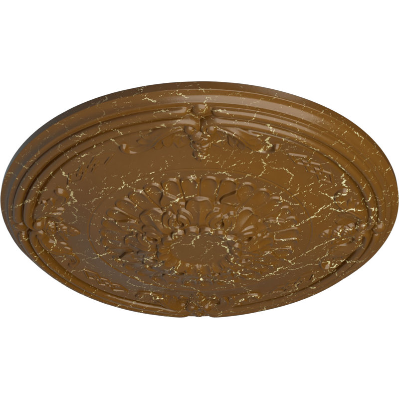Médaillon de plafond 26 po x 26 1/4 po x P 3 1/4 po (convient aux auvents jusqu'à 3 5/8 po), Craquelure topaze fumée