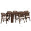 Ensemble de table de salle à manger 6 personnes en bois Stanley avec chaises rembourrées et dossier en rotin-130173742