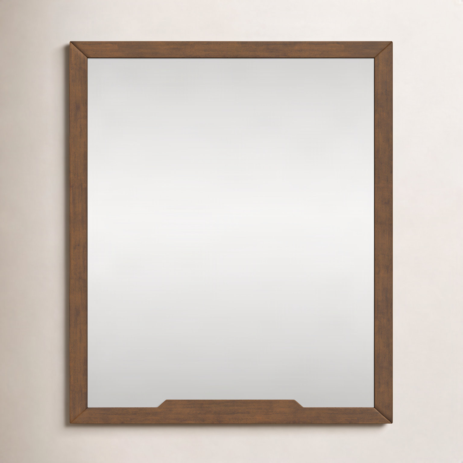 Glow Rectangle Wall Mirror, Walnut