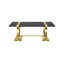 Ensemble de table de style contemporain 3 pièces 1 table basse 2 tables de bout en acier inoxydable à finition tréteaux noir et doré-877108535