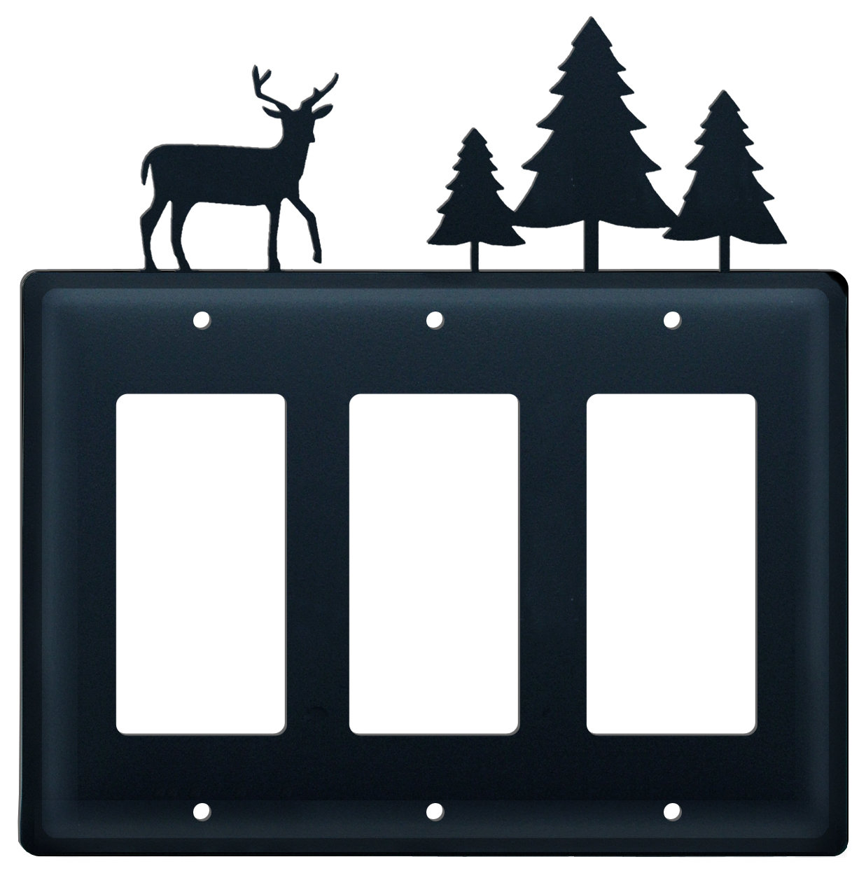 Village Wrought Iron Animals 3 Gang Rocker Standard Combination Wall