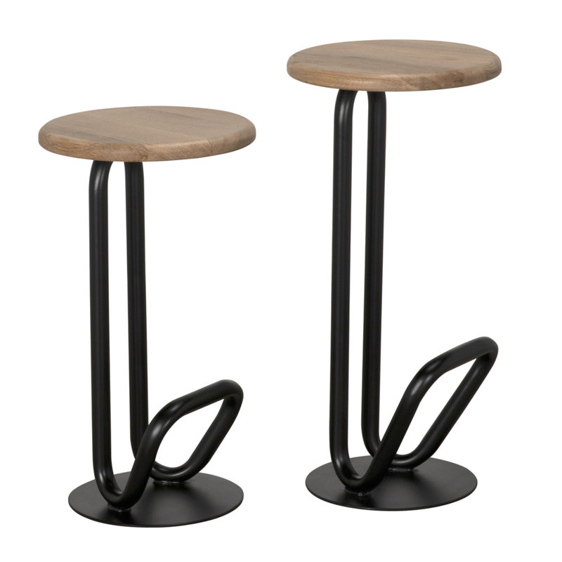 Hook Stool with Metal Frame, Bar Stool (30” Seat Height)