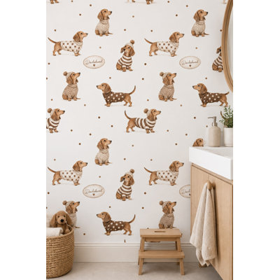 Dachshund Dogs In Knit Pulls Fond d'écran sur fond blanc