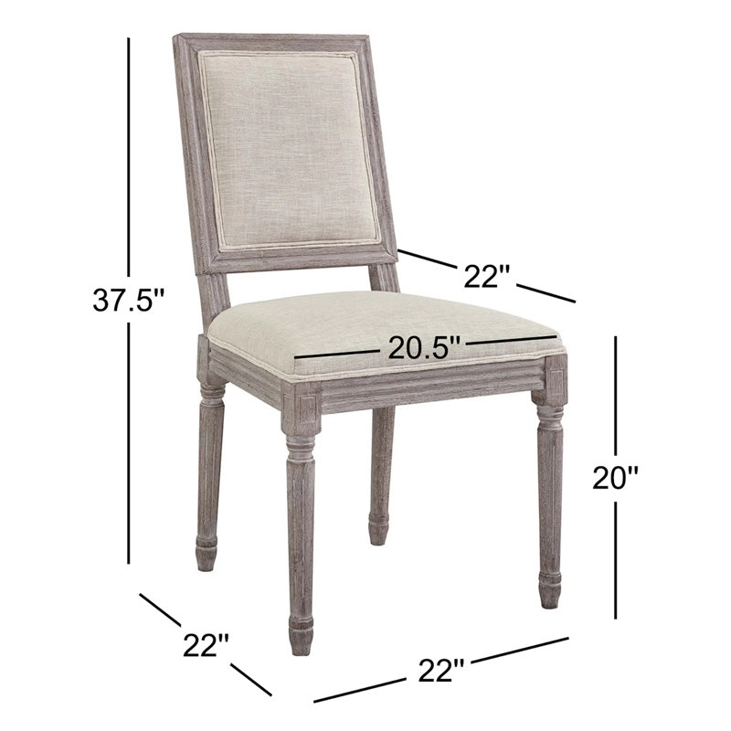 Modway Court Dining Side Chair Upholstered Fabric, Light Grey Velvet, 4